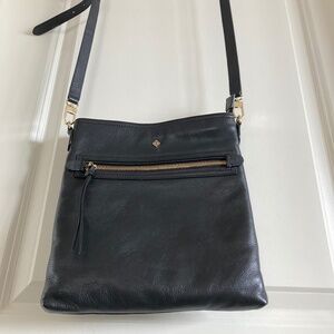 Antonio Milani Genuine Leather Black Purse with Gold Accents and So Soft!